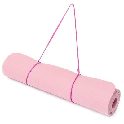 China Eco-Friendly HUAYI Strip Yoga Mat With Carrying Strap For Women for sale