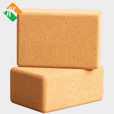 China Eco-friendly HUAYI High Density Cork Yoga Block Custom Yoga Block for sale