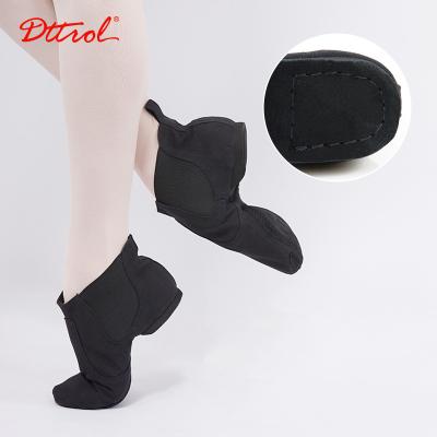 China Wholesale Good Quality Professional Dancer Shoes Dttrol Stretch Canvas Dance Shoes High Split Sole Black EVA Jazz Shoes For Women Men Jazz Shoes for sale