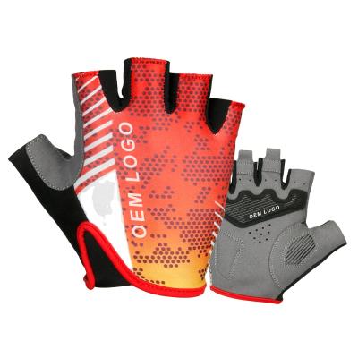 China Sports Gloves Half Finger Short Finger Cycling Gloves Cycling Sports Gloves Anti-skidding Wear-resistance Gloves for sale