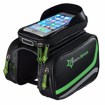 China Waterproof Phone Bag ROCKBROS ZH009-5 Bike Bicycle Frame Front Head Top Tube Bag Bike Frame Bag For Phone for sale