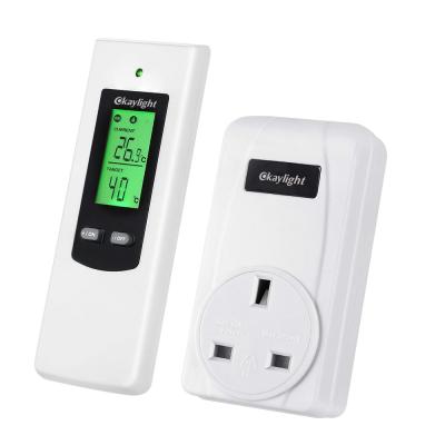 China Wireless Temperature Monitor Temperature Control Auto Digital Plug Room Thermostat LCD Display for Heating and Cooling for sale