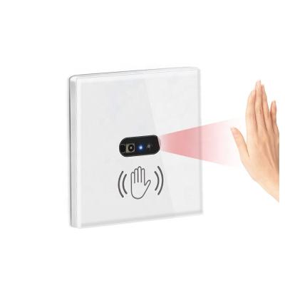 China Free Contact To Order EU USA Version Glass Panel Touch Less Infrared Hand Wave Sensor Wall Switch For Light for sale