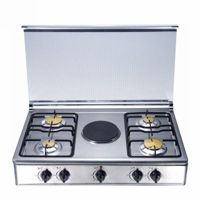 China 5 burners gas electric cooktop outdoor free spare parts with electric hot dishes gas cooker cooker range for sale