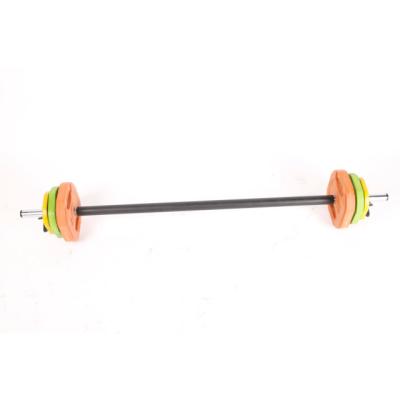 China Commercial Use Cross Fitness Equipment 20kg Pump Set With Spring Collars Gym Aerobic Barbell Set For Weightlifting for sale