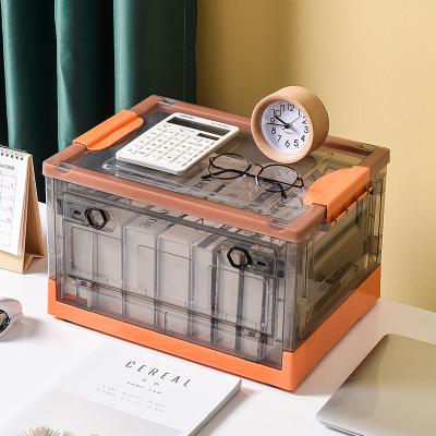 China Large Capacity Double Storage Box Collapsible Storage Box Container Folding Openable Plastic Storage Box for sale