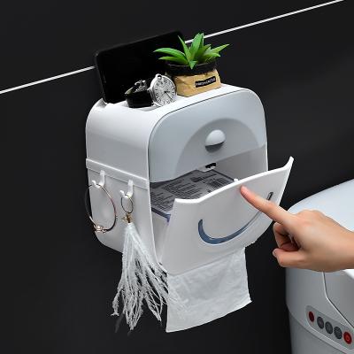 China Wall Mounted Creative Sustainable Household Bathroom Plastic Tissue Box Holder for sale