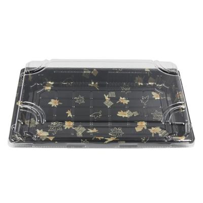 China Disposable Customized Disposable PS Sushi Food Box Packaging Plastic Sushi Takeout Box Tray On Sale for sale