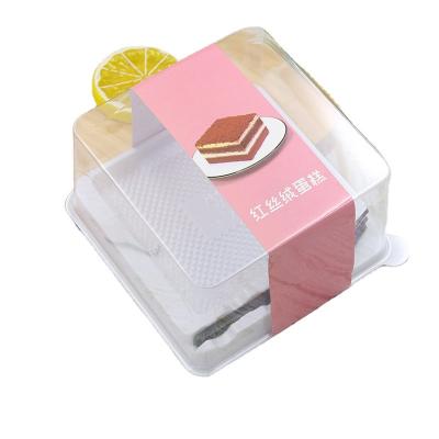 China Food Recycled Plastic Cake Container Boxes Disposable Cake Container for sale