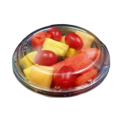 China Wholesale Hot Selling Disposable Round Transparent Food Containers 3 Compartment Plastic Fruit Packaging Boxes With Lid for sale