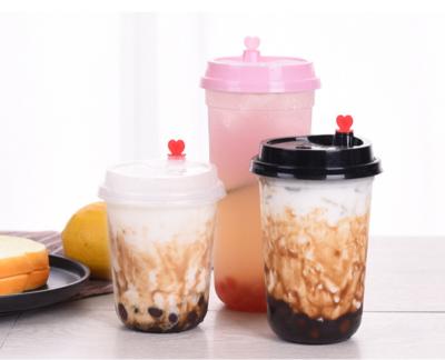 China Custom Clear Logo Bubble Milk Tea Coffee Juice PP Reusasble Packing 12oz 16oz 22oz Plastic Boba Mug Cup With Lid for sale