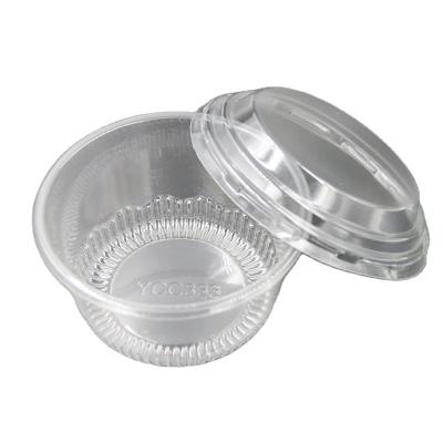 China Disposable Clear Small Round Ice Cream and Fruit Cake Cup Packaging Container Plastic Box for sale