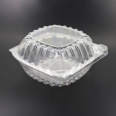 China Eco-friendly Disposable PUNCHES Clamshell Plastic Clear Food Container For Fruit And Cake for sale