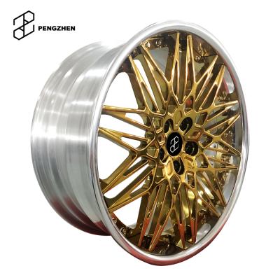 China 6061 Aluminum Forged Gold Bullet Chrome Paint For Wheels Chrome Wire Wheels Chinese Forged Wheel Factory for sale