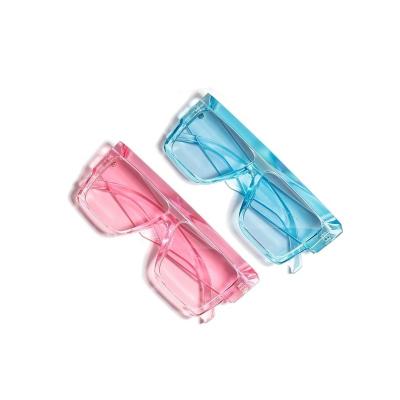 China Custom Made Ladies Fashion Sunglasses Square Colored Transparent Plastic Oversized Square UV400 Plastic Women Shading Sun Glasses 2022 Sun Glasses for sale