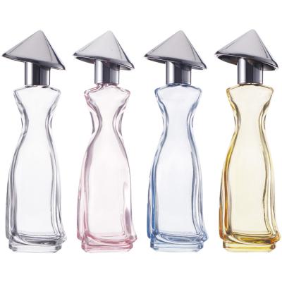 China Factory Wholesale 50ml Luxury Personal Care Woman Make Up Glass Perfume Bottle With Crimp Spray for sale