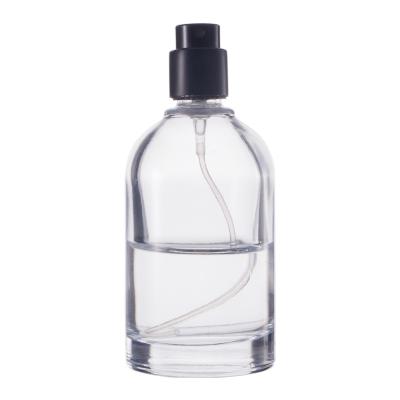 China Personal Care Empty Design New 100ml 50ml Sample Perfume Glass Free Clear Glass Bottle With Crimp Spray for sale