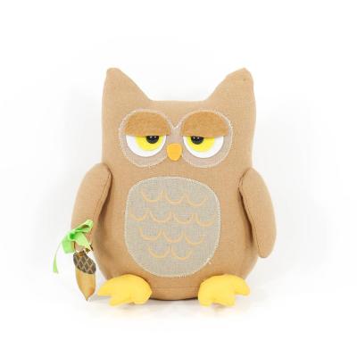 China 2018 New Products Environmental Protection Owl Shaped Stuffed Animal Fabric Environmental Protection Cute Sleepy Doorstop for sale