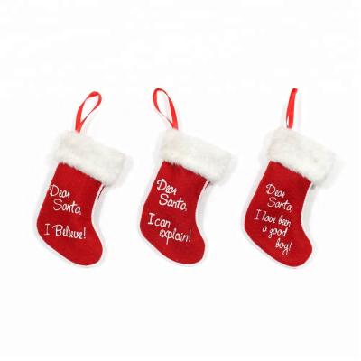 China Red Felt Christmas Decoration Hanging Sock for sale