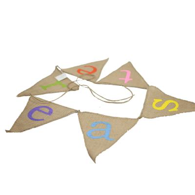 China Happy Easter Home Decoration Event Supplies Hanging Burlap Banner for sale