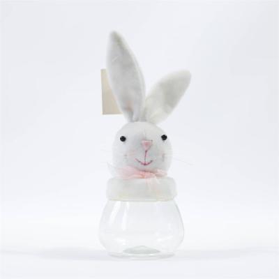 China Cheap White Empty Clear Transparent Chick Rabbit Ear Candy Plastic Cookie Jar Festival Pet Factory Decoration Easter for sale