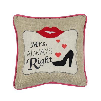 China Anti-Apnea Lips Pillowcase Housewarming Gift Set Canvas Decorative Mr. and Mrs. Couple Lovers Pillow Covers Salon Opp Bag Festival Foam for sale