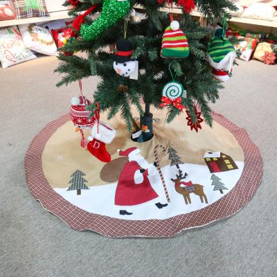 China Fabric Cloth Christmas Decoration Santa Claus Tree Skirt Cheap for sale