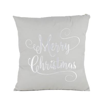 China Simple Christmas Gray Decorative Pillows Cushion Cover Simple Custom Embroidery for sale