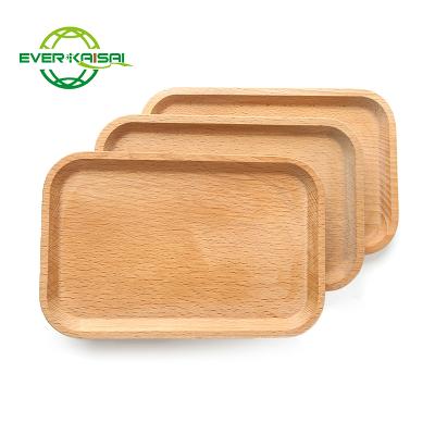 China Sustainable Wooden Dishes, Rectangle Wooden Dinner Dishes Serving Tray For Tea Fruit Dessert Cake Snack Salad Butter Cheese Serving. for sale