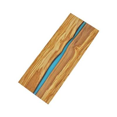 China Viable Olive Wood Cutting Board, Olive Wood Resin Board with River of Blue or Clear Resin for sale