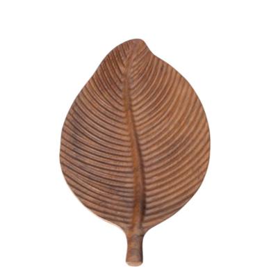 China Viable shape creative decoration leaf salad wooden snack dish, dessert dish and pre-dinner platter fruit dish for sale