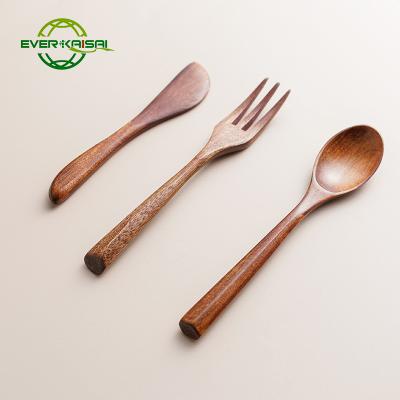 China Sustainable wooden flatware set, Dishwasher-safe fork, spoon and knife. Japanese style food western set for sale