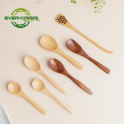 China Viable Wooden Soup Spoons for Drinking Mixing Stirring, Long Handle Spoon with Chinese Japanese Style Kitchen Utensil, Eco-Friendly Spoon. for sale