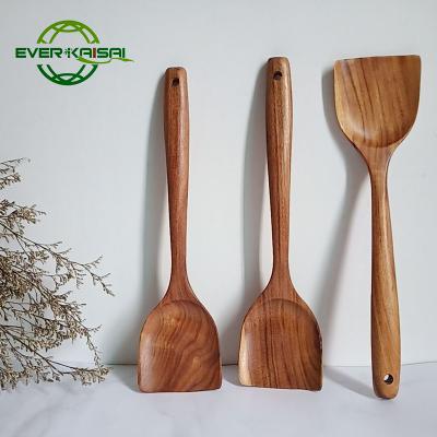 China Sustainable Teak Spatula, Turner Natural Wood Kitchenware Nonstick Pan Cookware Spatula Utensils Handcrafted Cutlery Tool. for sale