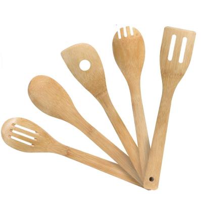 China Sustainable Cooking Shovel Bamboo Spatula Set Utensils For Kitchen Tool for sale