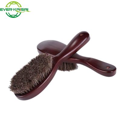 China Sustainable wooden black horsehair shoes and clothes cleaning brush. Paint Brush For Cleaning Use And House Furnishing for sale