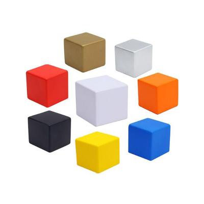 China Cute Promotional Toy Cube PU Anti Stress Ball Customized Printing Foam Square Anti Stress for sale