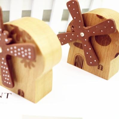 China Wholesale Musical Box Cartoon Windmill Retro Gift Mushroom Wooden Hand Cranked Music Boxes Gifts for sale