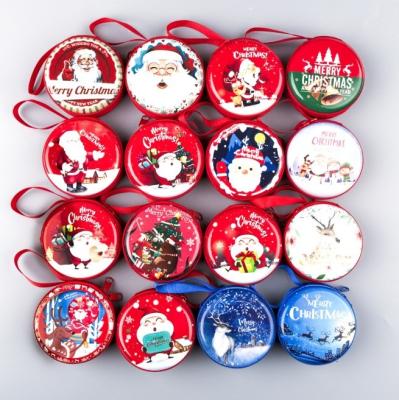 China For Promotion Tinplate Coin Purse Around Christmas Children's Mini Coin Case Small Wallet for sale