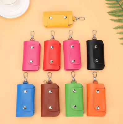 China For Wholesale Customized PU Leather Key Case Promotion Logo Gift Advertising Key Bag Buckle Case for sale