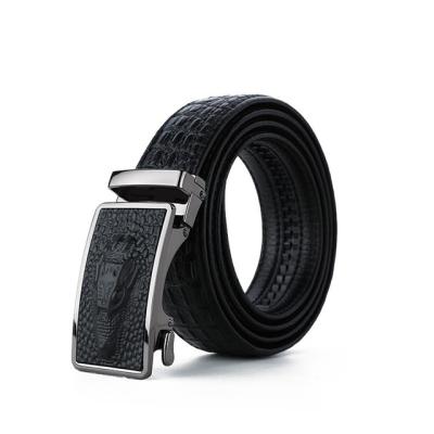 China New Style Men's Belt Crocodile Belt Fashion Pattern Cowhide Leather Casual Soft Automatic Buckle Trend High-end Belt for sale