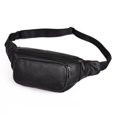 China Wholesale new factory style men's waist bag soft leather trunk water proof changing bag multifunctional leather cell phone bag for sale