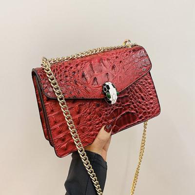 China New Style High Quality Lady Bag Crocodile Pattern Chain Small PU Shoulder Messenger Bag Fashion High Quality Leather Casual Women Bag for sale