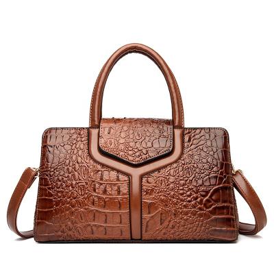 China New Style High Quality Women's Handbag PU Lady Bags Large Crocodile Pattern High Quality Leather One Shoulder Messenger Bag for sale