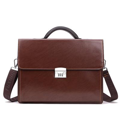 China High Quality Business High Quality Popular Design PU Leather Briefcase For Men Anti-theft Password Lock Men's Portable Briefcase for sale