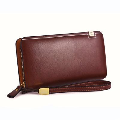 China Tide Fashion Zipper Bag Men's Long Wallet Clutch Bag PU Leather Men's Zipper Bag Small Casual Multi-Card Purse Male Bag for sale