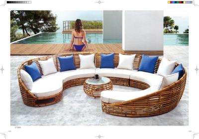 China new product high class rattan sofa half round sofa wicker outdoor furniture for sale