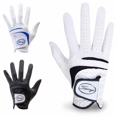 China Factory Sale Anti-Slip Customized Logo Golf Gloves Cabretta Leather Soft Breathable Comfortable Outdoor Golf Gloves Men and Women for sale