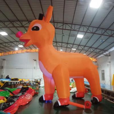 China Adverstising Outdoor Yard Led Light Display Traditional Christmas Decorating Ideas Inflatable Christmas Reindeer Model for sale