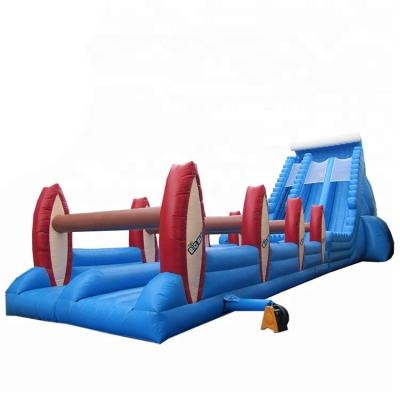 China Event Giant Inflatable Water Slide With Pool /Blue Giant Inflatable Crash Water Slide for sale